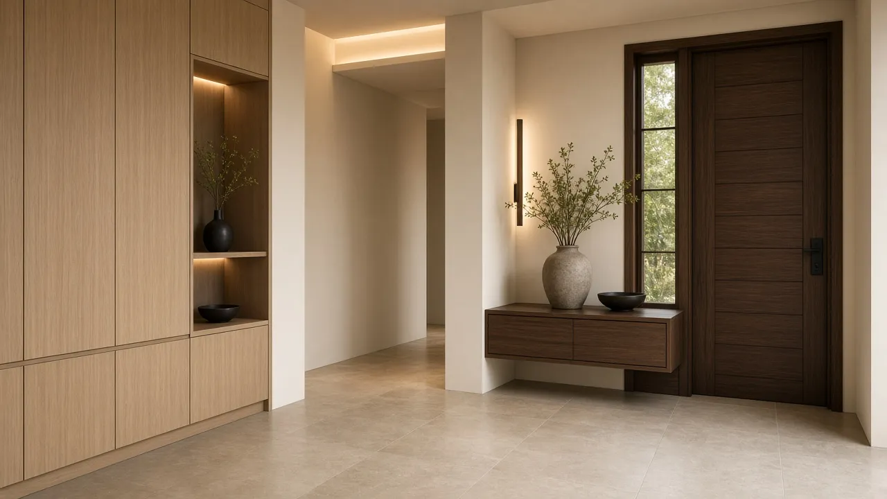 Foyer dan Entrance Warm Minimal